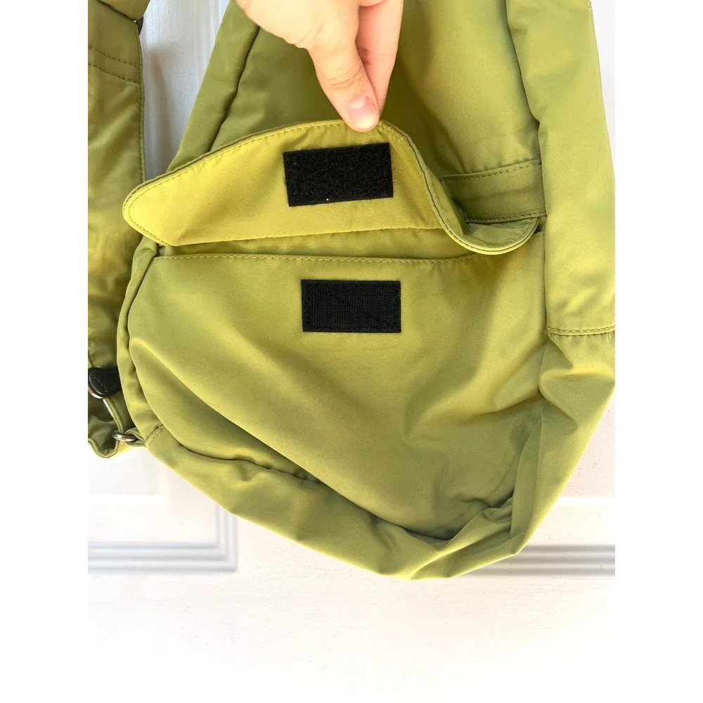 AmeriBag Healthy Back Bag Medium Chartreuse Green Ergonomic Nylon Sling Bag Y2K